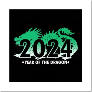 New Year 2024 Year Of The Dragon Cool New Year Posters and Art